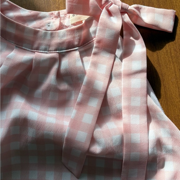Maison Jules Pink Gingham Halter Blouse - Picture 2 of 8